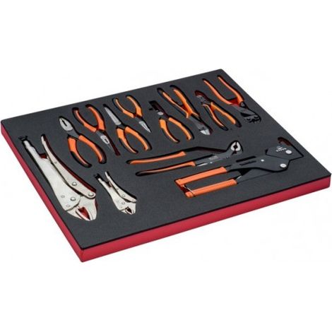 BAHCO - Jeu de pinces, module mousse 3/3 Fit&Go - 12 pcs