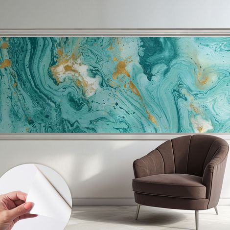 Carta da parati adesiva - lavabile - decorazione murale - per cucina - pellicola decorativa Onde marine 250x104 cm (1/5)