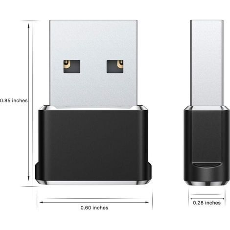 Adaptateur USB C Femelle vers USB A Mâle 3-Pack-Chargeur Type C USB A Convertir pour Apple Watch 7,iPhone 11 12 13 Pro Max SE 3,14,iPad Air 5 Mini 6,8 (1/4)