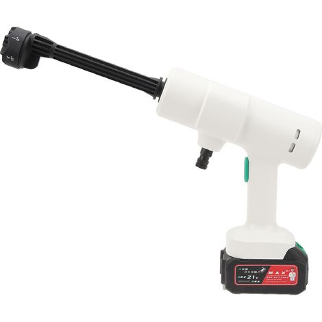 Akku-Hochdruckreiniger mit 6 Funktionen und Sprühdüse, EU-Stecker, 100–240 V, 12000 mAh, 2,4 MPa, tragbarer Hochdruckreiniger für Zäune und Gärten, Weiß (1/5)