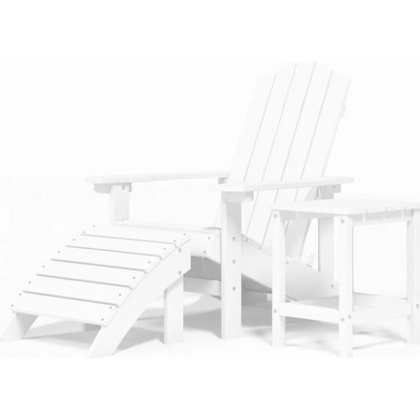 Maison Exclusive - Chaise de jardin Adirondack repose-pied table PEHD Blanc