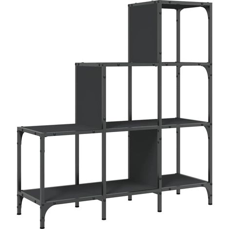 Maison Exclusive - Libreria Nera 92x30x102 cm in Legno Multistrato e Metallo