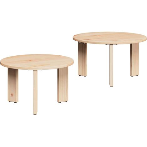 2 pcs Table basse,Table d'appoint,Table de Salon Naturel 47,5 x 47,5 x 27 cm CFW81049 (1/4)