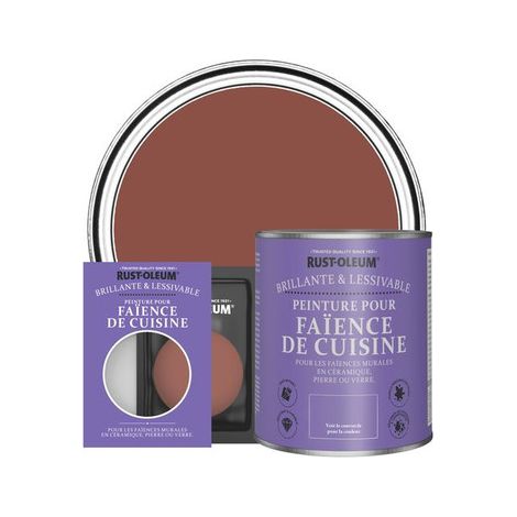 Peinture pour Faïence de Cuisine, Finition Brillante - Rouge Brique (1/2)
