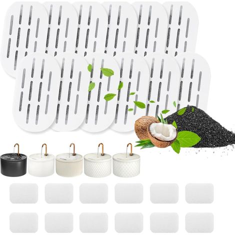 Pack Économique de Filtres pour Fontaine à Chat en Céramique, 12 Filtres à Charbon Actif + 12 Éponges, Filtration Longue Durée (1/5)