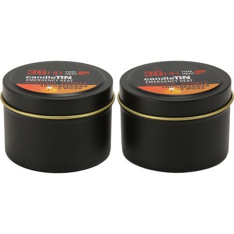 Bougie d'urgence 36 heures à 3 mèches, longue durée en cire d'abeille pour camping, randonnée et survie, parfumée, lot de 2 pièces (1/5)