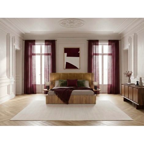 BOBOCHIC - Lit coffre ISYA avec chevets intégrés 180x200 Jaune (1/5)