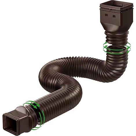 SJLERST Flexible Dachrinnen-Fallrohrverlängerungen, 21-60 Zoll einziehbare Fallrohrverlängerung, Dachrinnenverbinder, Regenwasserableitung (Braun) (1/5)