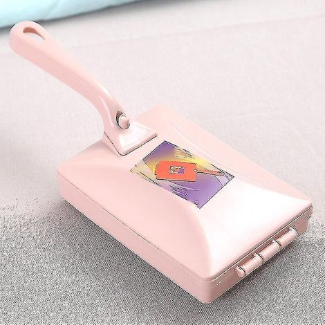 Brosse à miettes de tapis manuelle - Brosse de table pour débris de tapis - Balai ramasse-miettes manuel - 1 pièce - Rose (1/5)