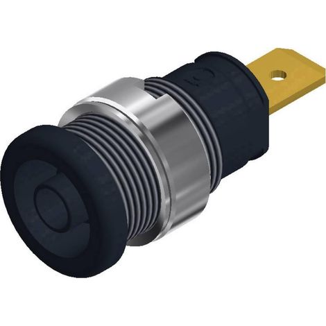 SKS Hirschmann SEB 2620 conector banana negro latón dorado