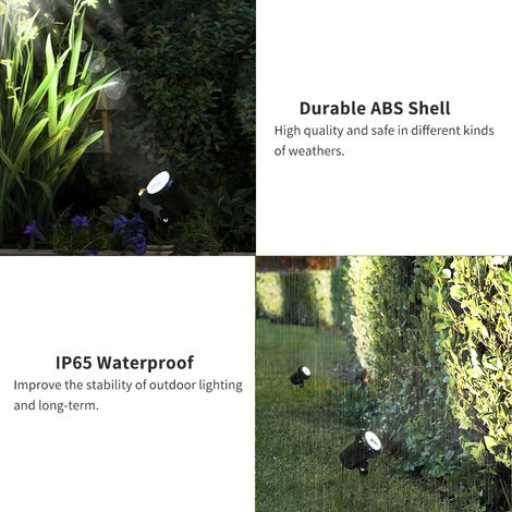 Lámpara solar LED de jardín de ABS de 15 cm, 2 V/0,6 W, resistente al agua, con célula policristalina [Luz LED solar para jardín y piscina] (1/4)