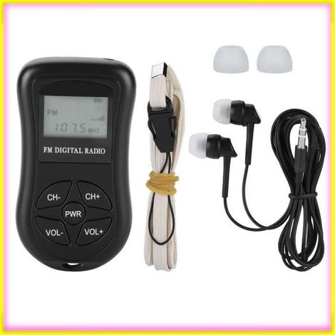 keenso radio numérique avec lanière Mini Radio numérique personnelle à écran LCD, avec écouteurs et lanière, Radio video lecteur (1/5)