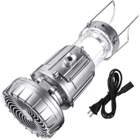 LED Lampe de Camping Solaire, Lampe Camping Puissante, avec Batterie Externe, étanche et coupe-vent, Lampe de Camping Étanche avec fonction ventilateur pour la Randonnée, Kit de Sur [Classe énergétiqu (1/5)