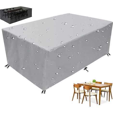 Housse pour salon de jardin ensembles sièges rectangulaires anti UV 210D Oxford 242162 100cm Tissu Gris Argent (1/4)