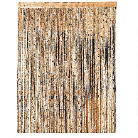 Rideau de porte à fils avec pompons simples pour moustiquaire 100 x 200 cm protection anti-mouches nouveau modèle 2026-100x200cm-Jaune