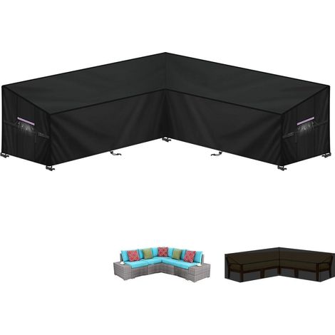 Gartenlounge Abdeckplane L-Form 420D Oxford Wasserdicht für Ecksofa (1/5)