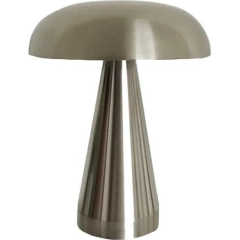 Lampe de chevet LED rechargeable en forme de champignon, idéale pour la lecture, la chambre ou le bureau,argent (1/5)