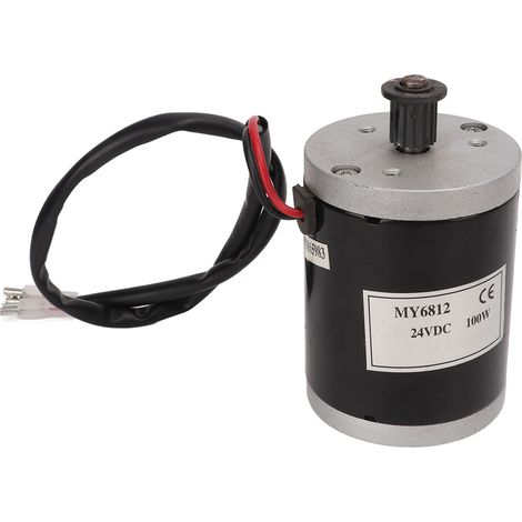 Moteur à balais 24V 100W 2 modes de rotation en aluminium, torsion élevée 2700 tr/min avec poulie courroie (1/5)