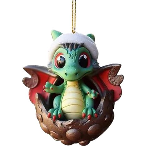 Pendentif Oeufs De Dinosaure - Décoration De Noël En Acrylique - Pour Arbre À Décors Mural Porte Intérieure - Lot De 1 (1/4)