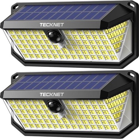 Wasserdichte Solar-Außenleuchten mit 416 LEDs, 300° Abstrahlwinkel und 3 Beleuchtungsmodi, Bewegungsmelder, 2er-Pack, 2 Stück (1/5)