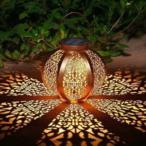 Lanterne Solaire Jardin Décoration Extérieur Étanche Luminaire Solaire Patio Décoratif Métal Lampe de Patio pour Pelouse Patio Fête Décorations (1/4)