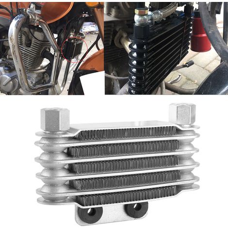 Radiateur de refroidissement d'huile moteur universel à 5 rangées pour motos, quads et motos tout-terrain de 125 à 250 cm³. (1/5)