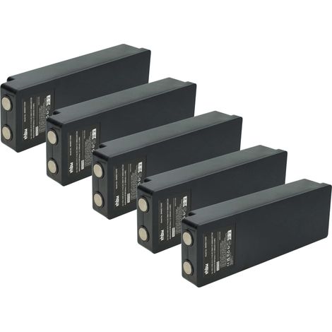 vhbw 5x batería compatible con Scanreco Fasse, EA2512, Cifa, EEA2512, Fassi mando a distancia industrial (2000 mAh, 7,2 V, NiMH) - negro