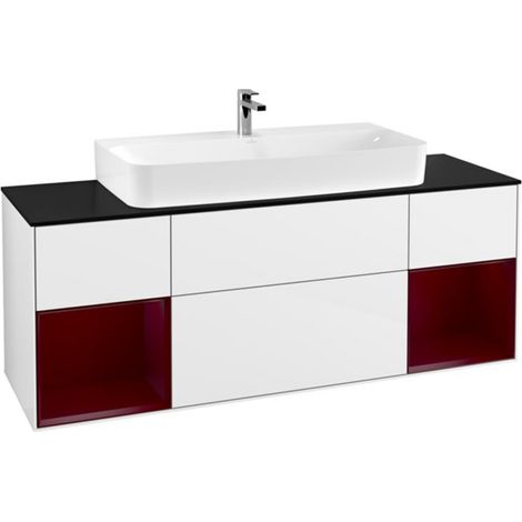 V&B Waschtischunterschrank Wandbeleuchtung Finion 160cm, Pl b m, Rg Peo m Lac, glo wh. Lac (1/2)