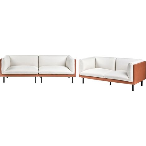 Sofa Set 5-Sitzer VORGOD Stoff Cremeweiß