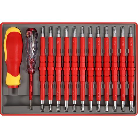 de Tournevis D'Électricien Isolé 26 Pièces 1000V Ensemble de Tournevis Électrique Professionnel Outils Accessoire pour Homme avec Étui (1/5)