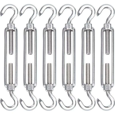 Edelstahl-Seilspanner M5 – 6er-Pack robuste, verstellbare Spanner für Seile, Wäscheleinen, Zäune und Schattiernetze