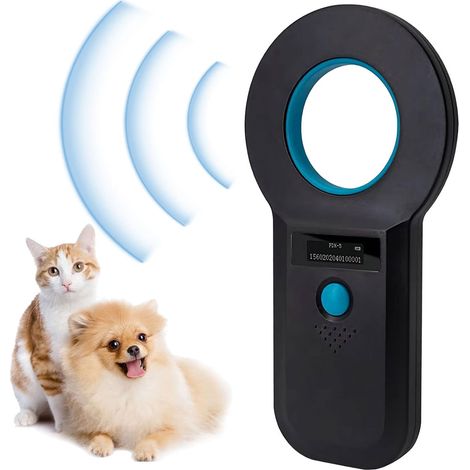 Lector de microchips para mascotas, detector de microchips, lector de chips RFID, escáner de chips portátil de 134,2 kHz/125 kHz con pantalla OLED para lectores ISO11784/11785/FDX-B/EMID (1/5)
