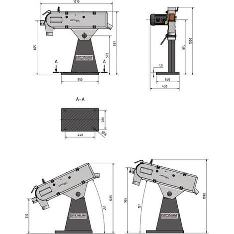 Optimum Bandschleifmaschine OPTIgrind GBS 75, 3321155 (1/3)
