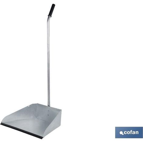 Paletta industriale zincata con gomma e manico curvo