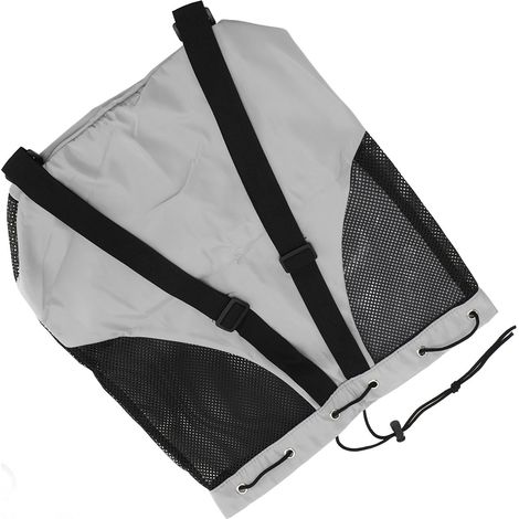Sac à dos en filet pour la plage, bandoulière réglable, léger et respirant, en maille et PVC, idéal pour la natation et la salle de sport, gris. (1/5)