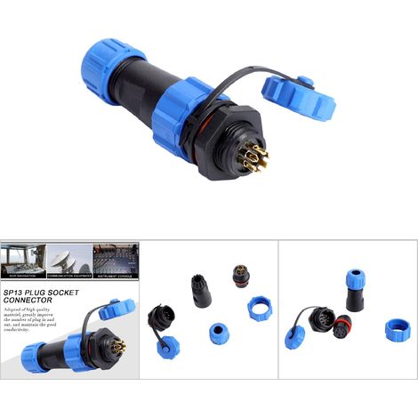 Connecteur étanche SP13 6 broches IP67 prise et fiche en plastique pour câblage extérieur (1/5)