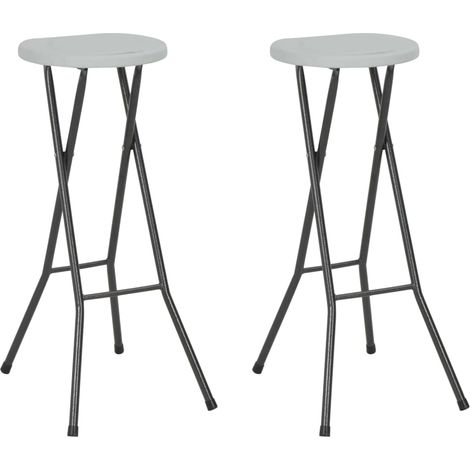 Klappbare Barhocker 2 Stk. HDPE und Stahl Weiß