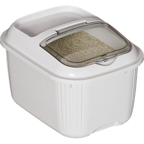 Conteneur De Stockage De Riz, 5 kg Récipient De Stockage De Riz Scellé À Rabat Avec Couvercle Transparent, Seau À Riz Résistant À L'humidité (1/5)