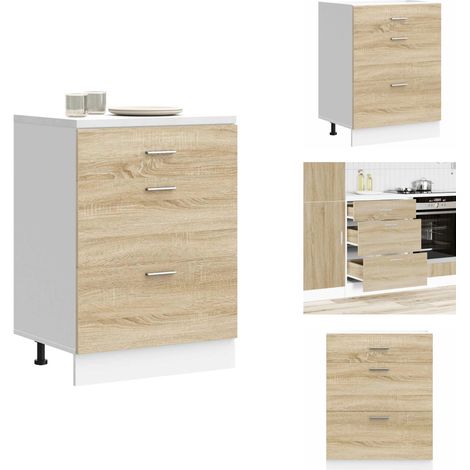 Küchenunterschrank Sonoma-Eiche Holzwerkstoff - Küchenunterschrank - Küchenunterschränke - Spülenunterschrank - Unterschrank Für Küche (1/5)