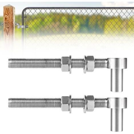 Lot de 2 Charniere Porte Lourde Acier Inoxydable 304 Gond Portail Charniere Inox Adaptées Aux Portails Métalliques de Ferme et Portails de Pâturage et Portail de Clôture à Double Colonne(M16X200mm) (1/5)