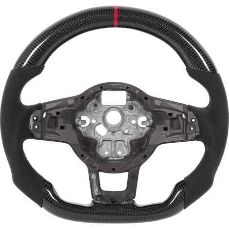 Eosnow Kohlefaserlenkrad-Wildleder für MK7/MK7.5 GTD/R 2013-2020 Red Stitching