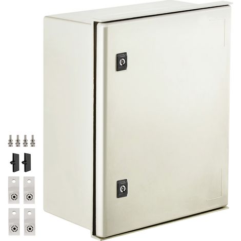 Mophorn NEMA-Gehäuse 20 x 16 x 8 Zoll – Glasfaser-Stahl-Schaltkasten, IP66 wasser- und staubdicht, aufklappbarer Anschlusskasten für den Innen-/Außenbereich mit Montageplatte (50 x 40 x 20 cm)