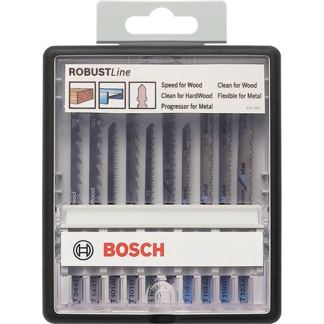 Coffret de 10 lames de scie sauteuse Robust Line emmanchement en T