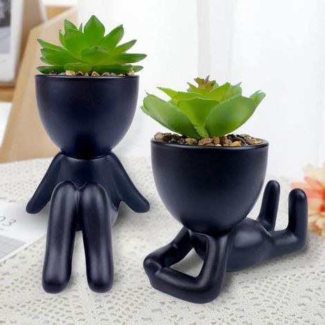 2Pcs Plantes Succulentes Artificielles Plantes, Fausses Plantes Vertes Décoration, Fausse Plantes en Pot pour Décoration Bureau, Balcon, Salon, avec Pot Plante Artificielle Petite,Plante Faux (1/5)