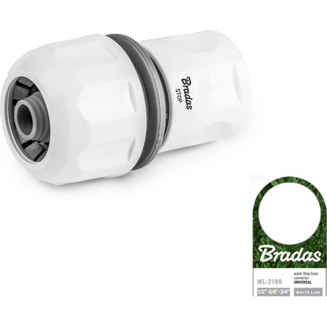 Attacco rapido universale Bradas 1/2", 5/8", 3/4" stop /linea bianca