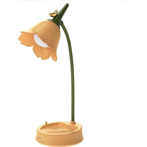 Lampe de bureau LED - Réglable en hauteur, trois niveaux de gradation, design à col de cygne, contrôle tactile de la luminosité, rechargeable, lampe de chevet compacte (bleu) (1/5)