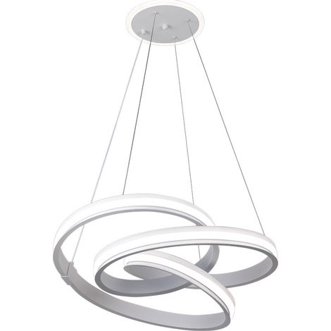Kostenlose Pendelleuchte, weiß, 161 W, 3000–6000 K, 13416 lm, Umgebungslicht, dimmbar per Fernbedienung, 55 x 55 cm (1/2)