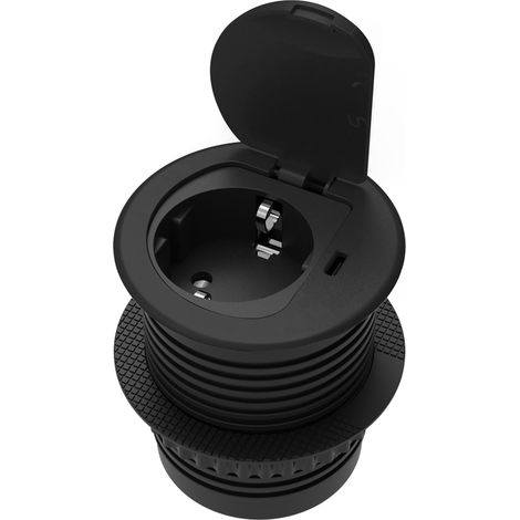 Orno Enchufe Schuko USB-C negro 6 cm