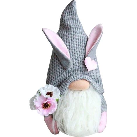 Gnome En Peluche - Lapin De Pâques Avec Carotte - Décoration Printanière Pour Intérieur - 30 Cm - 1 Pièce (1/3)