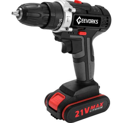 Perceuse électrique multifonctionnelle sans fil à percussion 21 V, batterie au lithium haute puissance, perceuses à main rechargeables sans fil, outils électriques de bricolage à domicile (1/5)